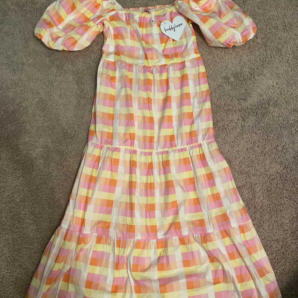 Buddy Love Pastel Plaid Maxi Dress